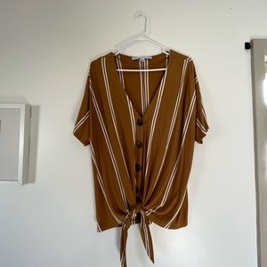 HYFVE Rust Colored Striped Knit Top